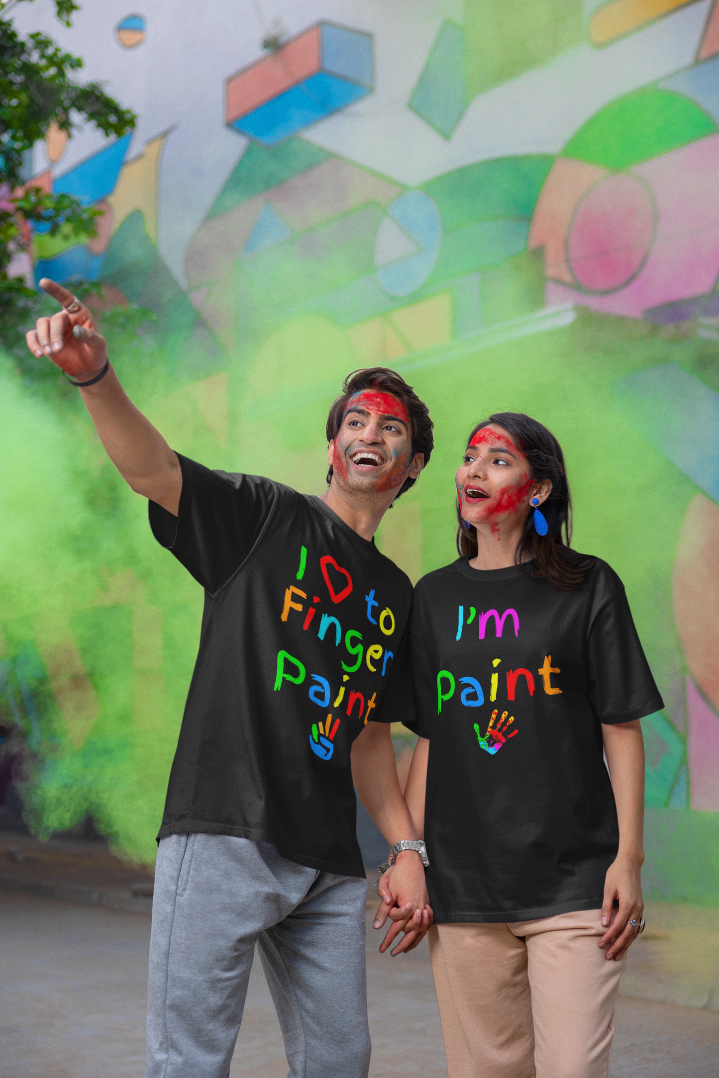 I Heart to Finger Paint - Couple's Tee