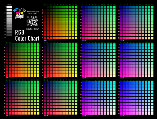 DTF Color Swatch Chart